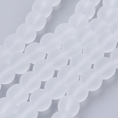 Baking Paint Transparent Glass Bead Strands GLAA-S031-8mm-13-1
