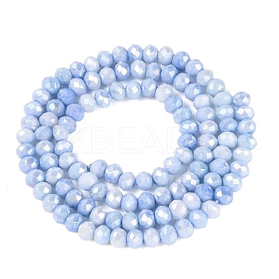 Anti-Tarnish Electroplate Rondelle Glass Beads Strands LS-EGLA-T021-3mm-17-04-1