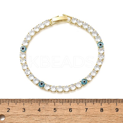 Brass Enamel Link & Charm Bracelets BJEW-Z094-02G-01A-1