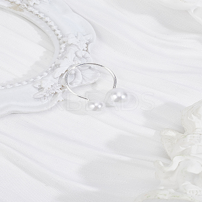 1Pc Resin Imitation Pearl Finger Rings RJEW-LP0002-18S-1