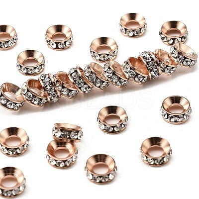 Brass Rhinestone Spacer Beads RB-A020-7mm-01RG-1