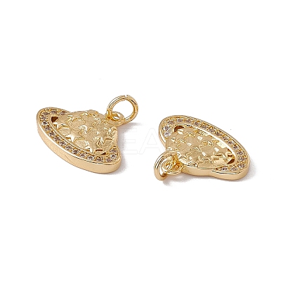 Brass Micro Pave Clear Cubic Zirconia Charms KK-G439-30G-1