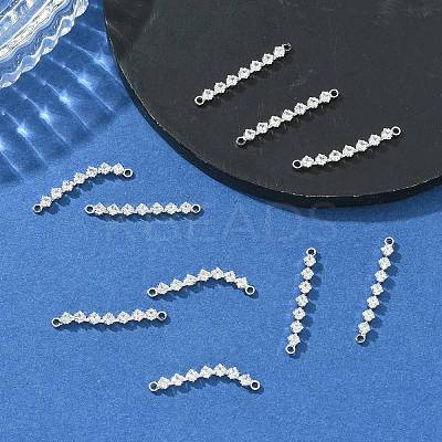 SHEGRACE Brass Pave Clear Cubic Zirconia Connector Charms XGRQ3P971-639P-1
