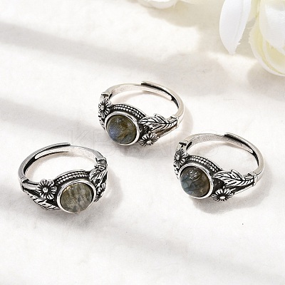 Natural Gemstone Finger Rings RJEW-A084-05AS-1