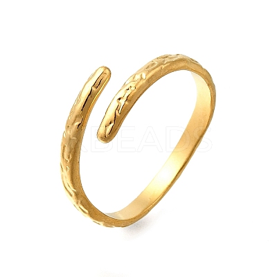 304 Stainless Steel Simple Line Open Cuff Rings RJEW-M072-11G-1