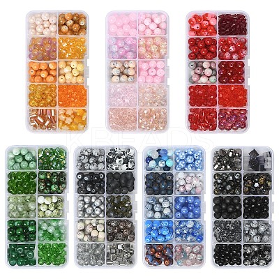260Pcs 10 Styles Baking Paint Glass Beads DGLA-YW0001-49-1