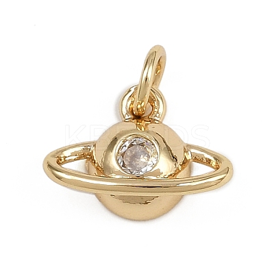Brass Pave Cubic Zirconia Pendants KK-D409-25G-1