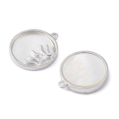 Rack Plating Brass Shell Pendants KK-A183-57P-1