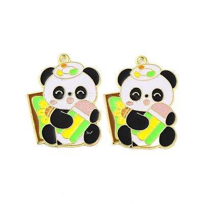 Golden Plated Alloy Enamel Pendants ENAM-Z017-11G-02-1