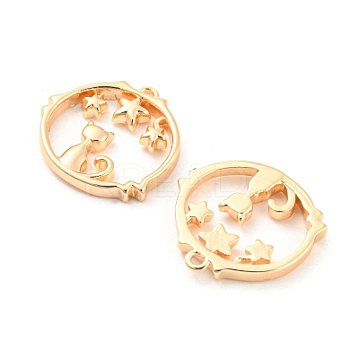 Brass Micro Pave Cubic Zirconia Pendants KK-E090-38G-1