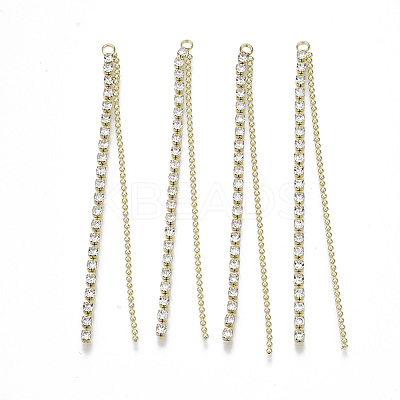 Brass Rhinestone Cup Chain Big Pendants X-KK-R129-06G-1