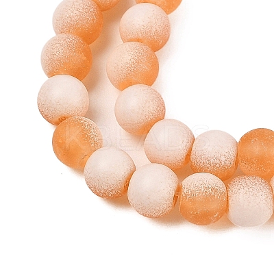 Frosted Crackle Glass Beads Strands GLAA-U001-8mm-M10-1