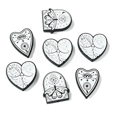 15Pcs 3 Styles Food Grade Gothic Theme Silicone Focal Beads SIL-CJ0001-88-1