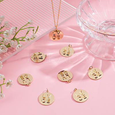 8Pcs Valentine Theme Brass Pendants KK-BBC0002-57-1