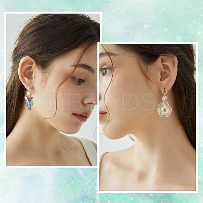 60Pcs 2 Styles Ring & Rectangle Shape Brass Stud Earring Findings DIY-CN0002-59-1