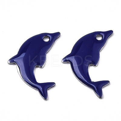 201 Stainless Steel Enamel Pendants STAS-N088-16B-1