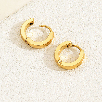 Fashionable Simple 201 Stainless Steel Round Hoop Earrings BX6827-1