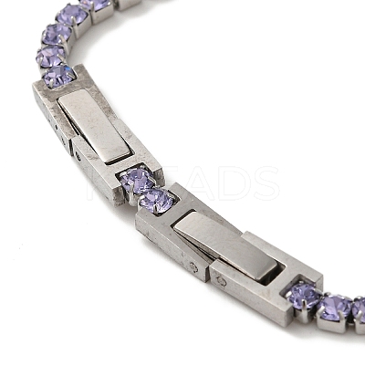304 Stainless Steel Rhinestone Cup Chain Bracelets BJEW-S002-01A-1