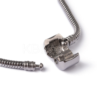 Tarnish Resistant 304 Stainless Steel Round Snake Chain European Style Bracelet Making STAS-L178-SL0202-21-1