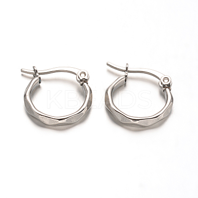 Tarnish Resistant 304 Stainless Steel Hoop Earrings EJEW-D195-P-1