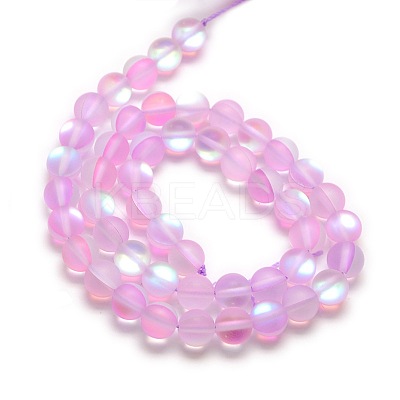 Synthetic Moonstone Beads Strands G-F142-10mm-09-1