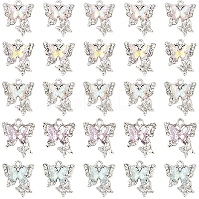 10Pcs 5 Colors Alloy Resin Pendants FIND-YW0009-78-1