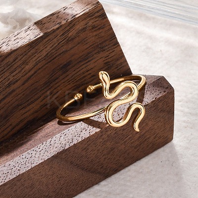 304 Stainless Steel Cuff Rings for Women RJEW-F175-01G-01-1