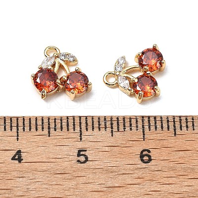 Brass Micro Pave Cubic Zirconia Pendants KK-A259-22G-03-1