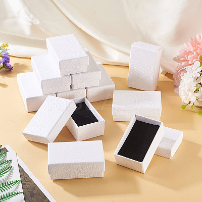 Litchi Textured Paper Jewelry Ring Earrings Storage Boxes CON-TAC0001-22B-1