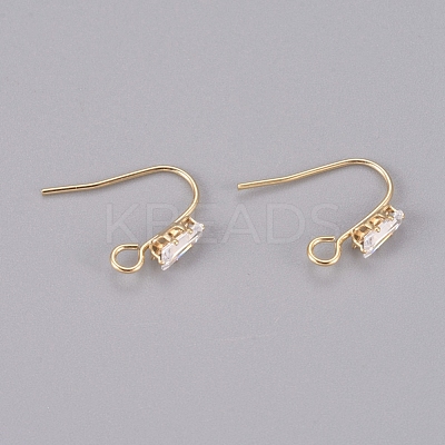 Brass Earring Hooks KK-L198-013G-1