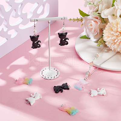 40Pcs 4 Colors Resin Pendants RESI-SC0005-93-1