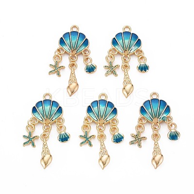 Alloy Enamel Pendants X-ENAM-S126-118B-NR-1
