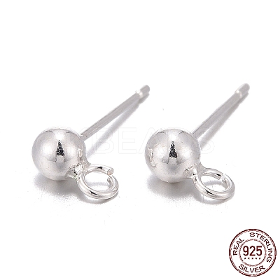 925 Sterling Silver Stud Earring Findings STER-S002-49-1