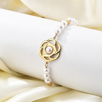 Ion Plating(IP) 304 Stainless Steel Link Bracelets for Women BJEW-P345-07G-1