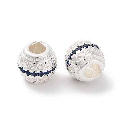 Brass Micro Pave Cubic Zirconia Beads KK-C071-07S-01-1