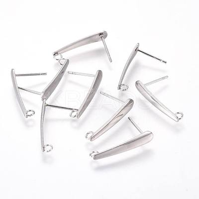 Non-Tarnish 304 Stainless Steel Ear Stud Components X-STAS-F222-036-1
