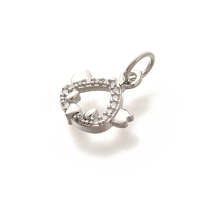 Rack Plating Brass Micro Pave Cubic Zirconia Pendants KK-H508-28P-11-1