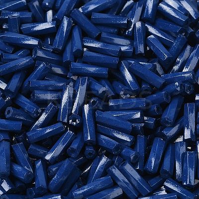 Baking Paint Glass Twist Bugle Beads SEED-C004-02N-1