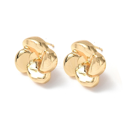 Brass with S925 Pin Earring  Findings KK-B063-06G-1