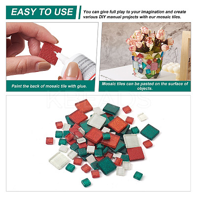 272Pcs 2 Style Square Transparent Glass Cabochons GLAA-EL0001-01C-1