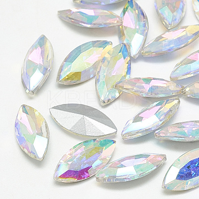 Pointed Back Glass Rhinestone Cabochons RGLA-T083-13x27mm-05-1