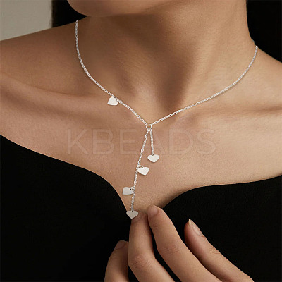 1Pc Stainless Steel Heart Bid Necklaces for Women NJEW-LP0003-22A-1