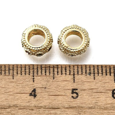 Brass Micro Pave Clear Cubic European Zirconia Beads KK-M316-17G-03-1