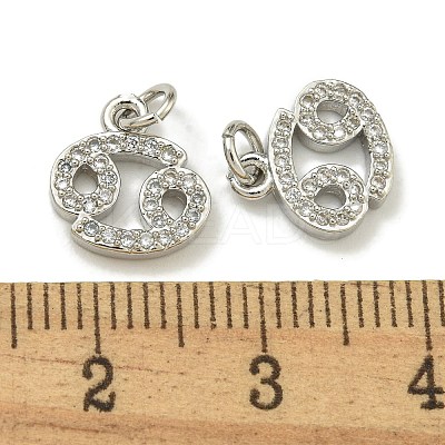 Rack Plating Brass Micro Pave Cubic Zirconia Pendants KK-K386-02J-P-1