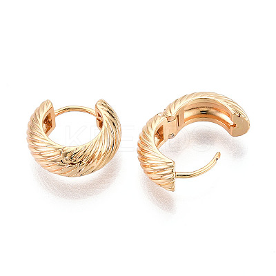 Brass Twist Hoop Earrings EJEW-T048-40G-1