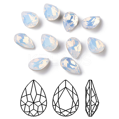 Faceted Teardrop K9 Glass Rhinestone Cabochons RGLA-I001-18x13mm-031-1