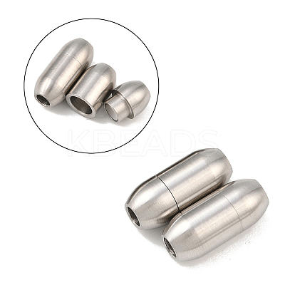 Tarnish Resistant 304 Stainless Steel Matte Surface Magnetic Clasps with Glue-in Ends LS-STAS-O042-A-24-1
