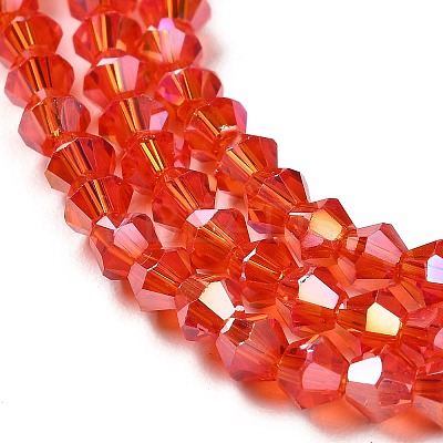 Transparent Electroplate Glass Beads Strands GLAA-F029-3mm-A14-1
