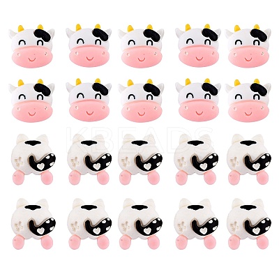 60pcs Resin cabochons cartoon cute cow patch DIY material accessories(2 styles) JX613A-1