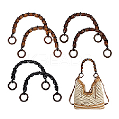 6Pcs Wood Rice Beaded Bag Handles HJEW-PH02166-1